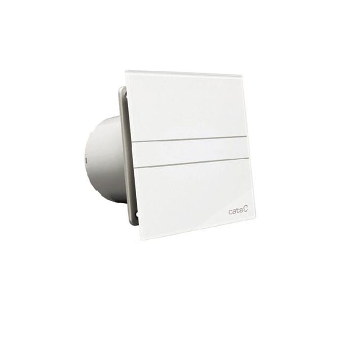 Ištraukimo ventiliatorius Cata E-100 G baltas su grūdinto stiklo priekiniu skydeliu