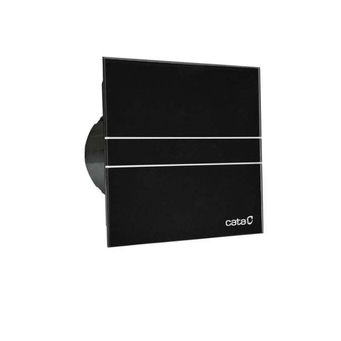 Ištraukimo ventiliatorius Cata E-100 G juodas su grūdinto stiklo priekiniu skydeliu