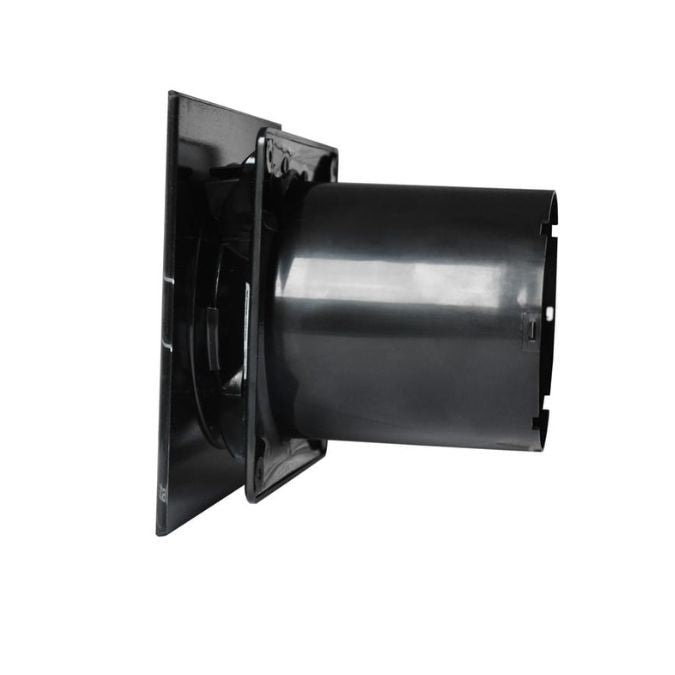 Ištraukimo ventiliatorius Cata E-100 G juodas su grūdinto stiklo priekiniu skydeliu