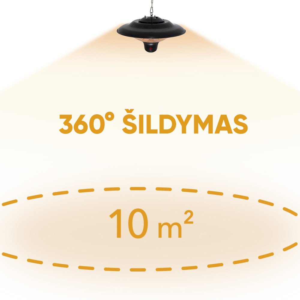 Anglies pluošto infraraudonųjų spindulių lubinis šildytuvas Trotec IR 1500 SC