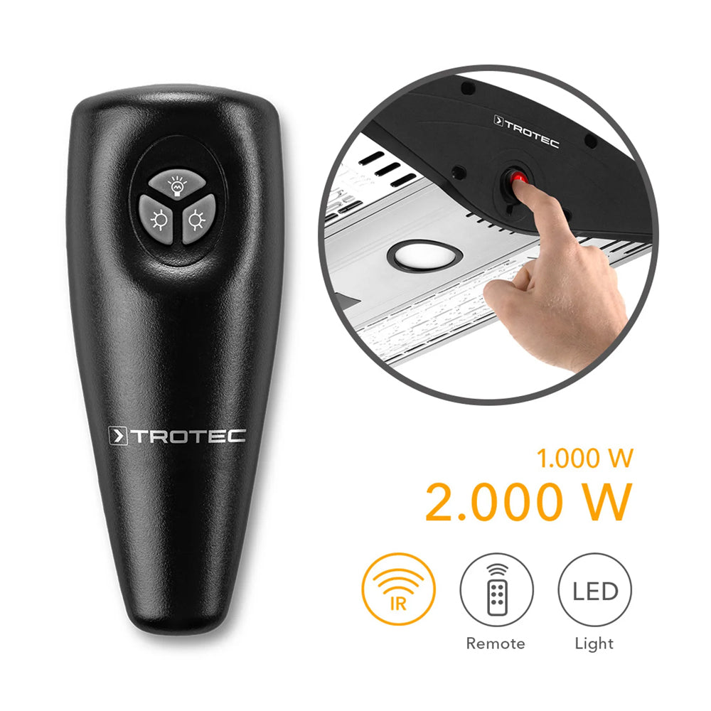 Halogeninis infraraudonųjų spindulių lubinis lauko šildytuvas Trotec IR 2000 C