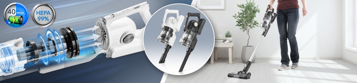 Belaidis dulkių siurblys-šluota Trotec VC E VC E baltas