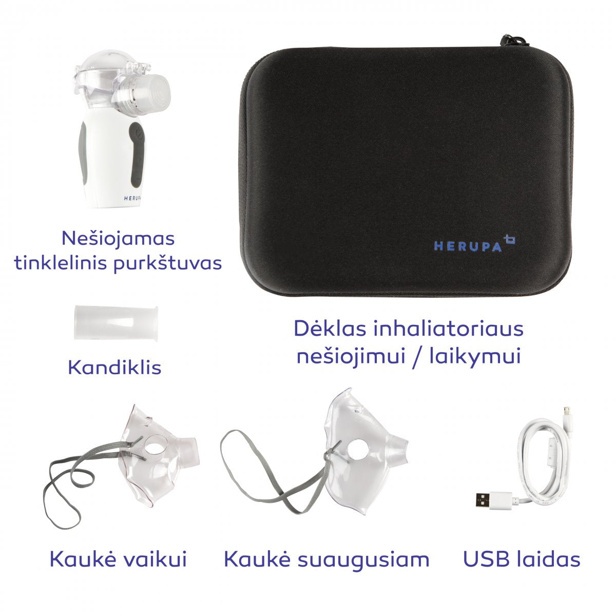 Belaidis inhaliatorius Herupa Smart Mesh su tinkleliu