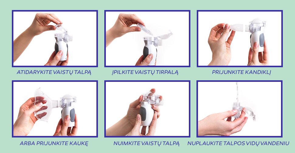 Belaidis inhaliatorius Herupa Smart Mesh su tinkleliu