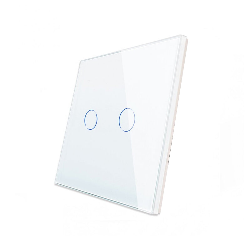 Dvipolis Sensorinis Jungiklio Dangtelis Baltas (Stiklinis)