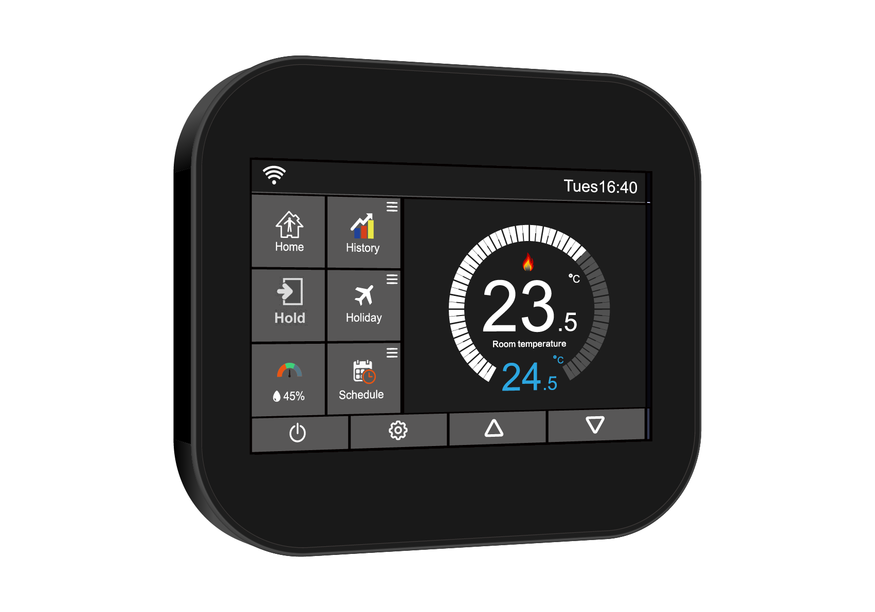 Elektroninis WiFi termostatas termoreguliatorius WTH07.36 juodas