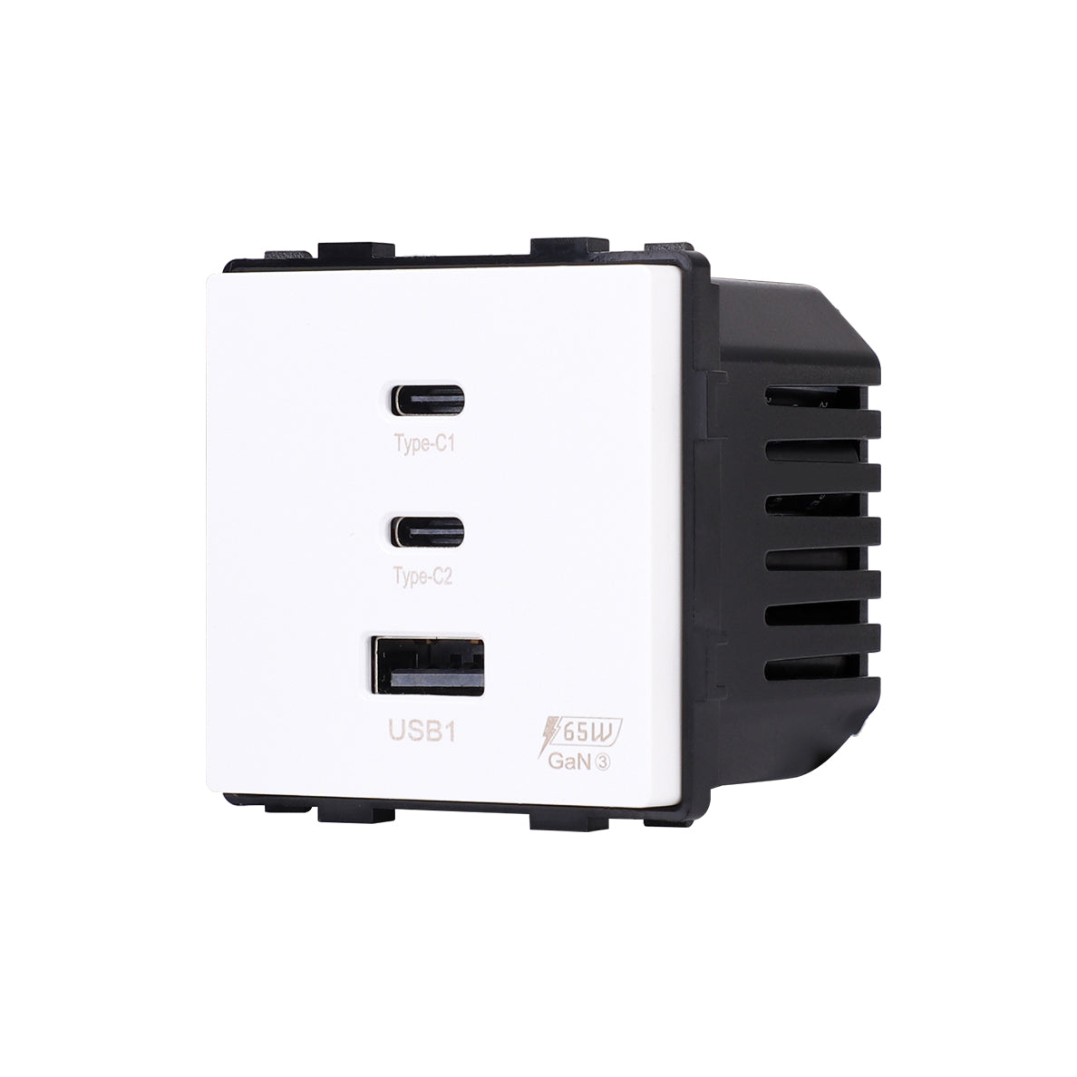 Greito krovimo rozetė su USB ir C tipo jungtimis 65W balta