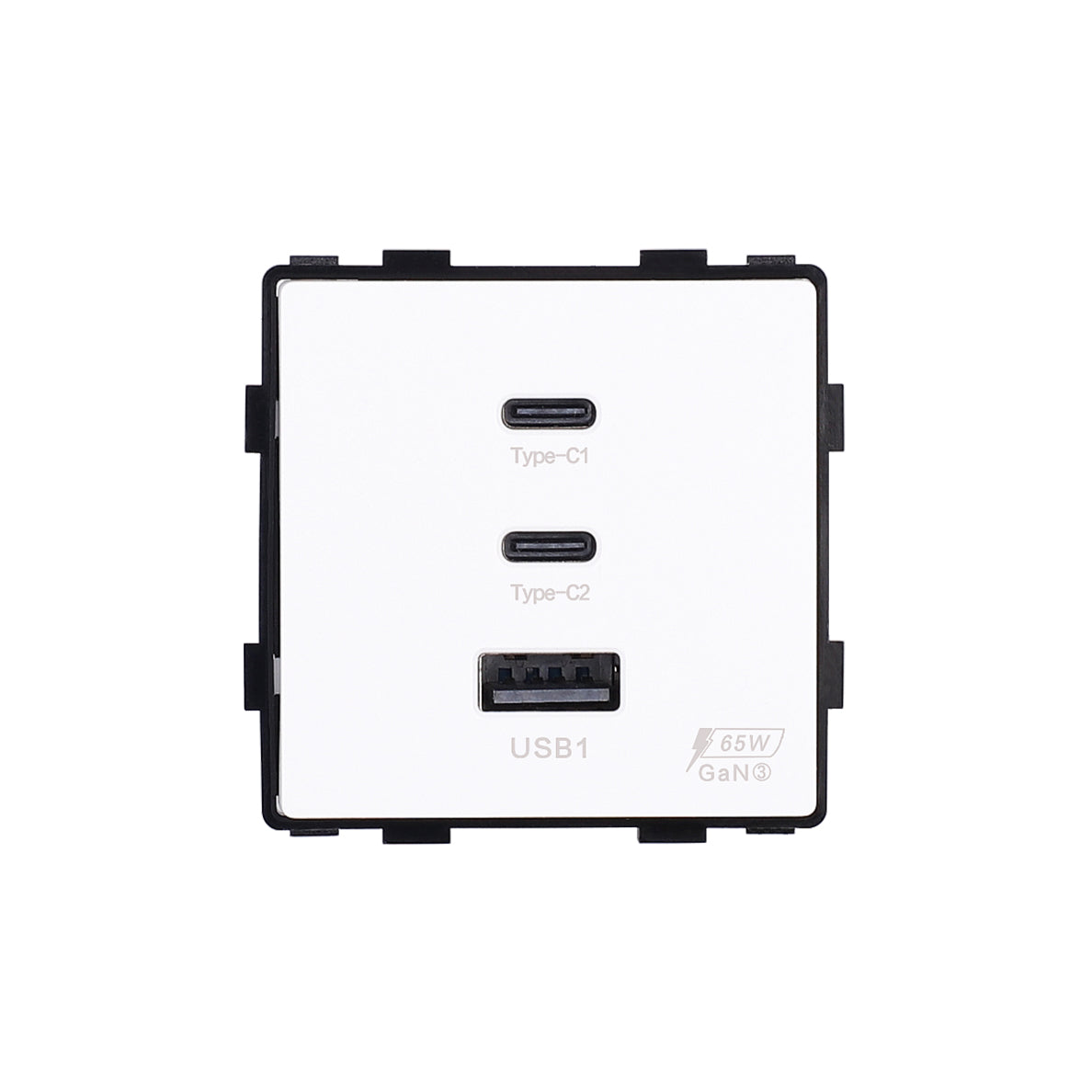 Greito krovimo rozetė su USB ir C tipo jungtimis 65W balta