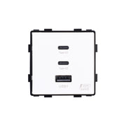 Greito krovimo rozetė su USB ir C tipo jungtimis 65W balta