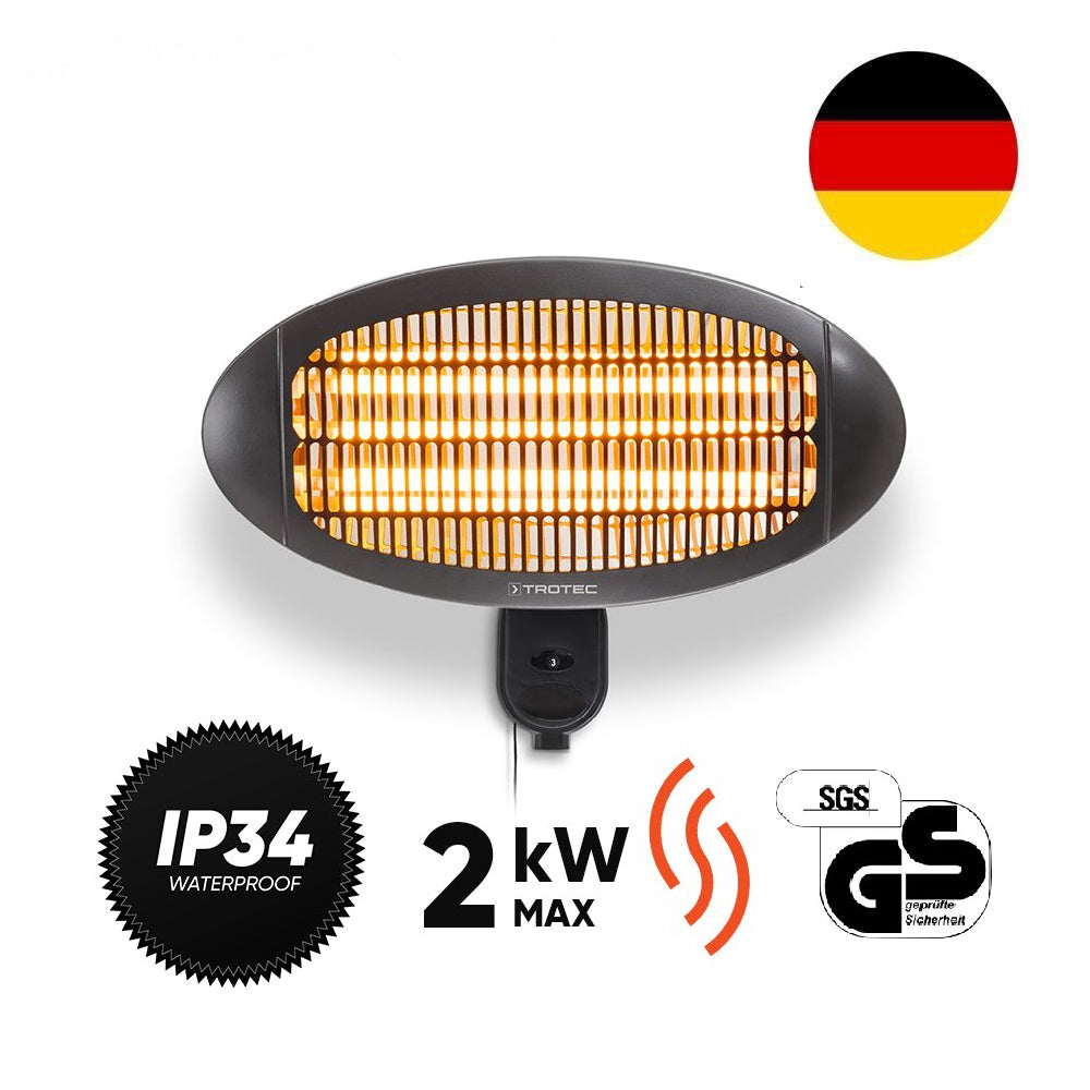 Kvarcinis infraraudonųjų spindulių šildytuvas Trotec IR 2000 S