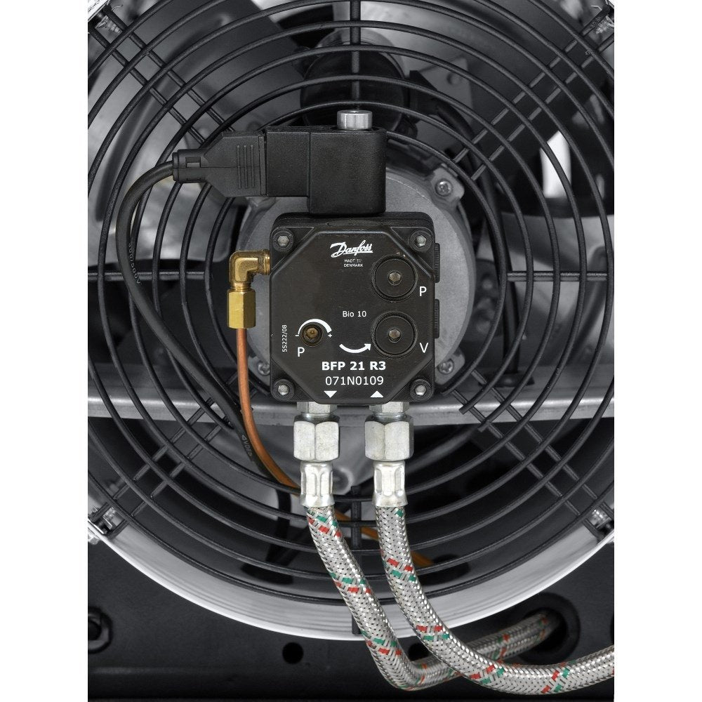 Netiesioginio degimo dyzelinis šildytuvas Trotec IDE su dideliu oro išleidimo anga ir dūmtraukio sistema