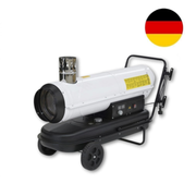 Netiesioginio degimo dyzelinis šildytuvas Trotec IDE su dideliu oro išleidimo anga ir dūmtraukio sistema