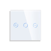 Sensorinis jungiklio dimerio dangtelis, baltas, stiklinis