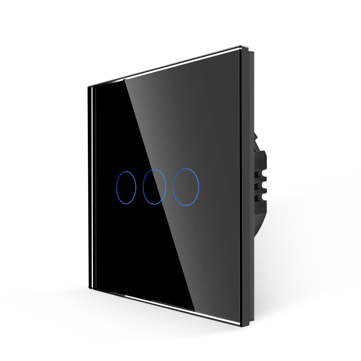 WiFi juodas stiklinis sensorinis tripolis jungiklis 600 W