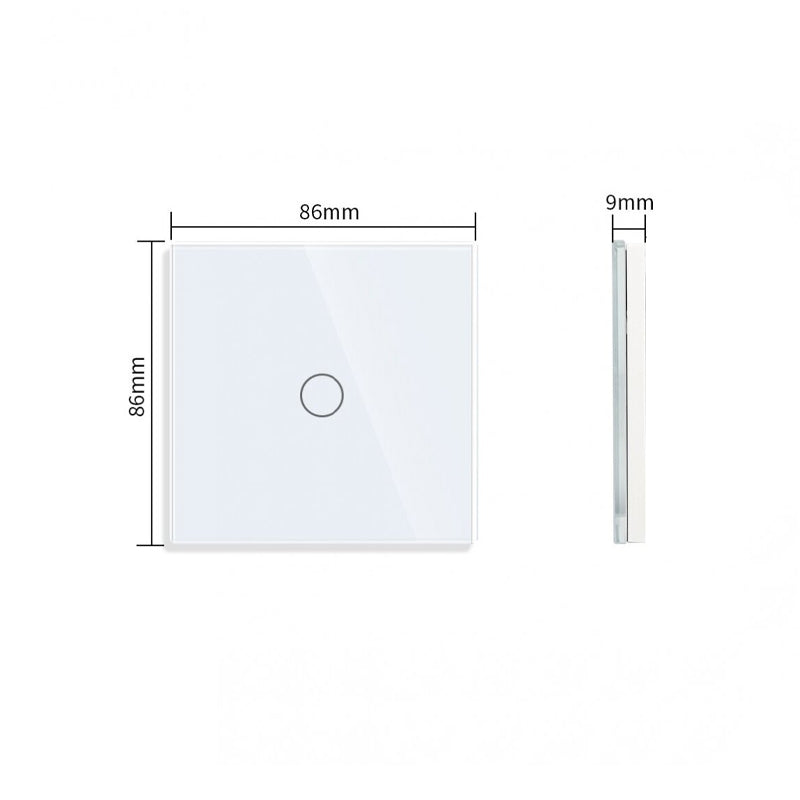 Vienpolis Sensorinis Jungiklio Dangtelis Baltas iš Grūdinto Stiklo