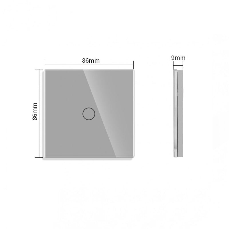 Vienpolis Sensorinis Jungiklio Dangtelis Pilkas iš Grūdinto Stiklo