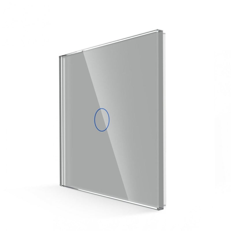 Vienpolis Sensorinis Jungiklio Dangtelis Pilkas iš Grūdinto Stiklo